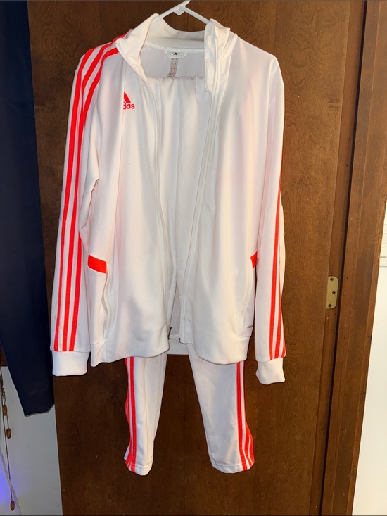adidas Other - Men Adidas White Track Pants with Pink Stripe